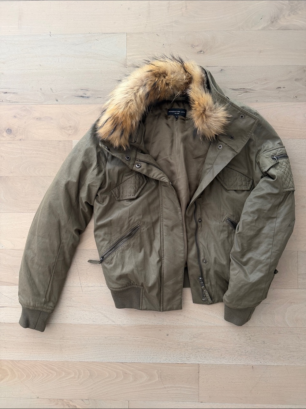 Generation Love Utility Jacket with Detachable Fur Collar